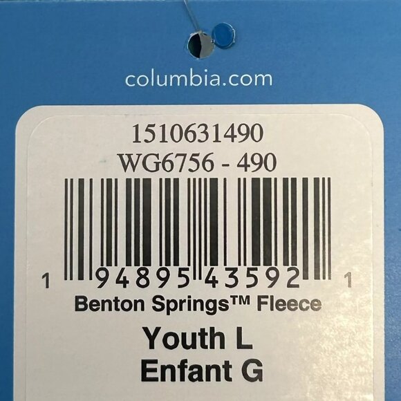 Columbia Youth Girls Full Zip Fleece Jacket Sz 14-16 (L) Light Blue Zip Pockets - Picture 6 of 9